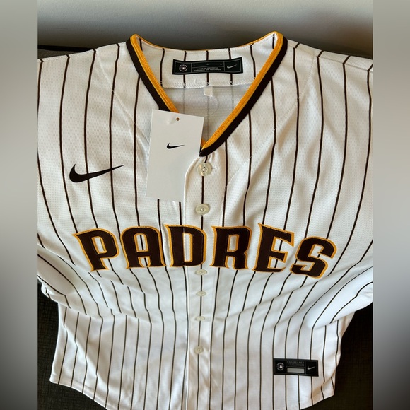 Nike Authentic San Diego Padres Baseball Pinstripe Jersey with Patch Men’s Sz: L - Picture 2 of 6